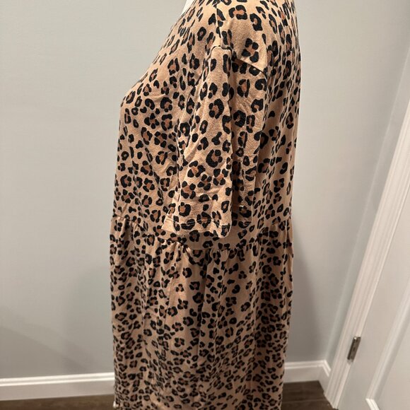 Wild Fable Cheetah Print Short Sleeved T-Shirt Dress SIZE LARGE - Picture 5 of 8